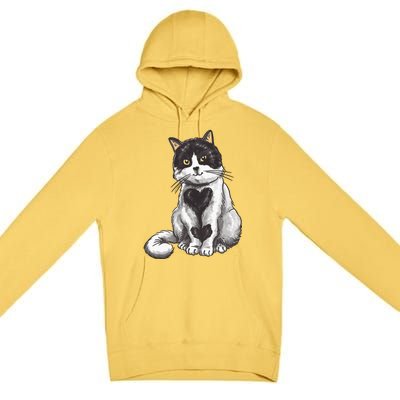 Cat Heart Cute Premium Pullover Hoodie