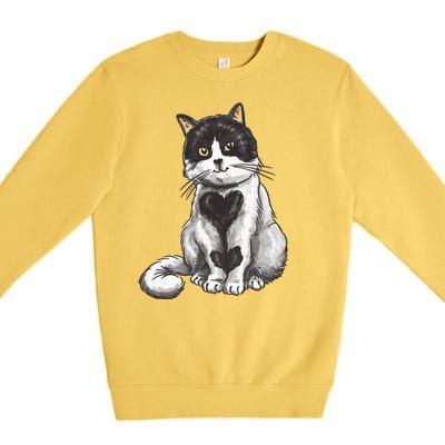 Cat Heart Cute Premium Crewneck Sweatshirt