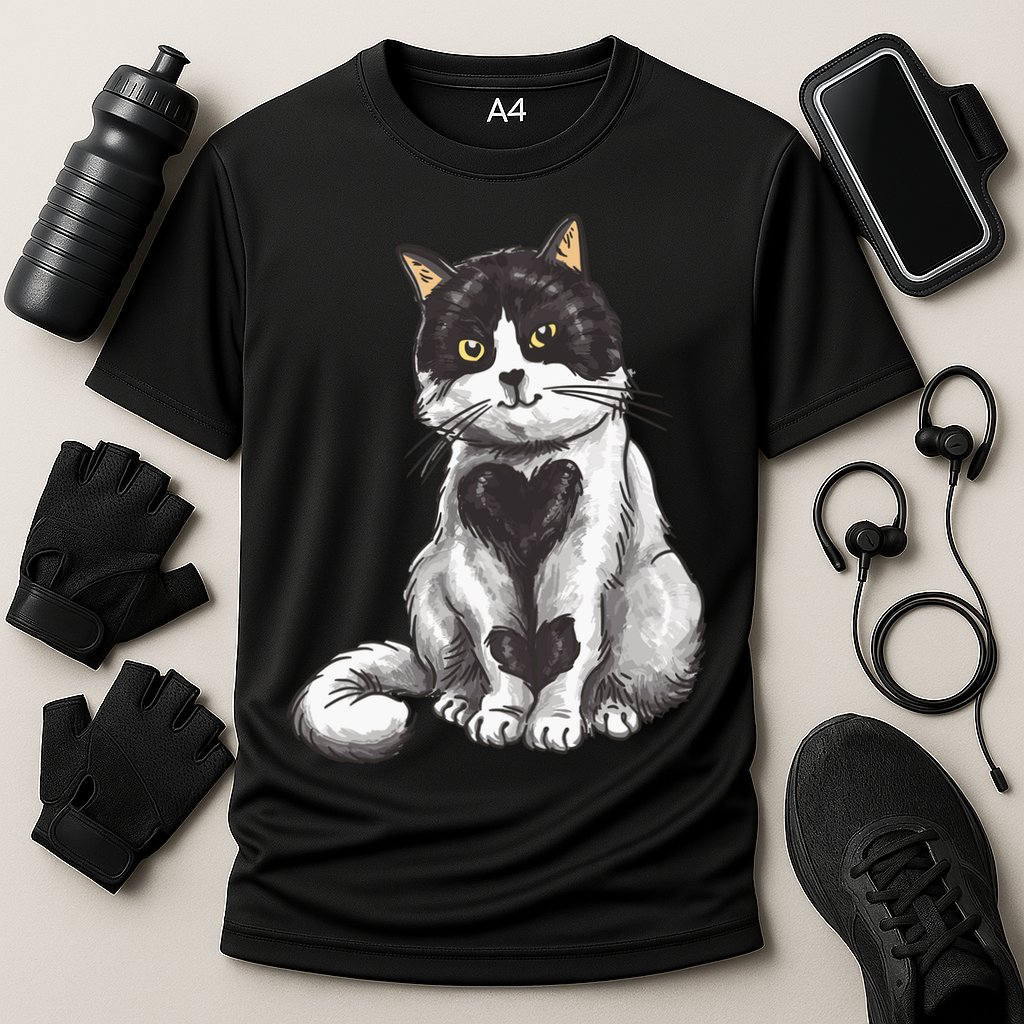 Cat Heart Cute Performance Shirt