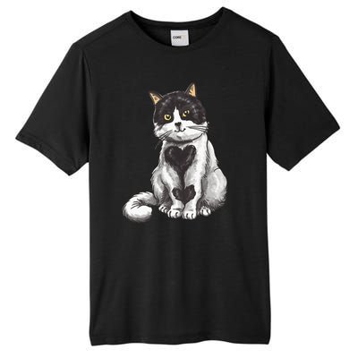 Cat Heart Cute Tall Fusion ChromaSoft Performance T-Shirt