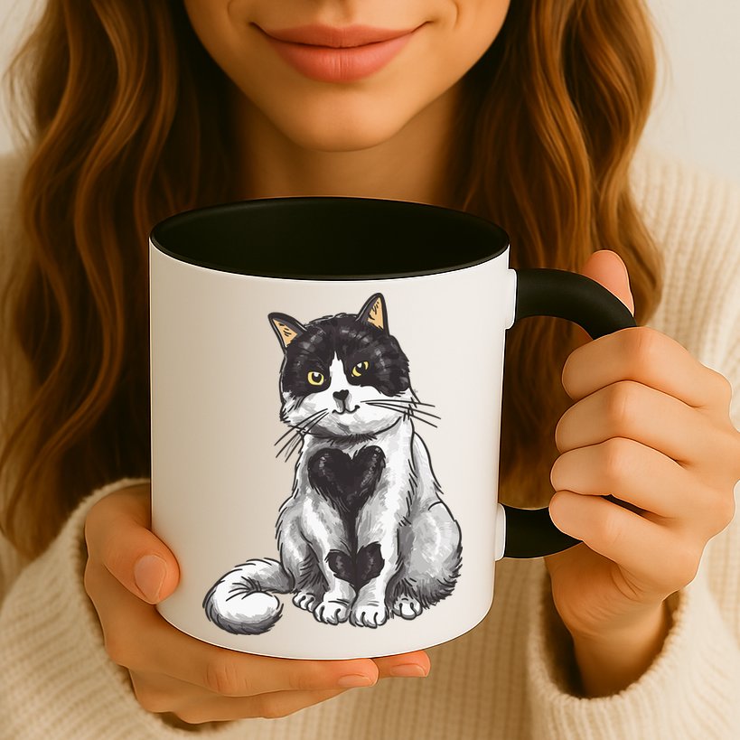Cat Heart Cute Mug