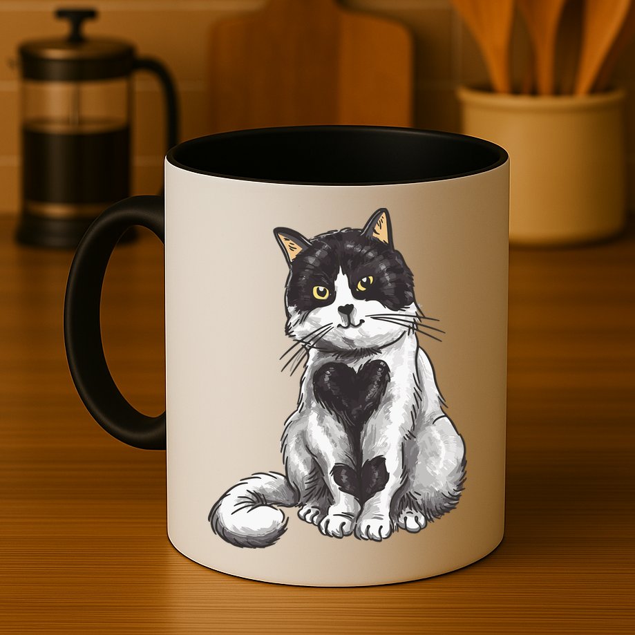 Cat Heart Cute Mug