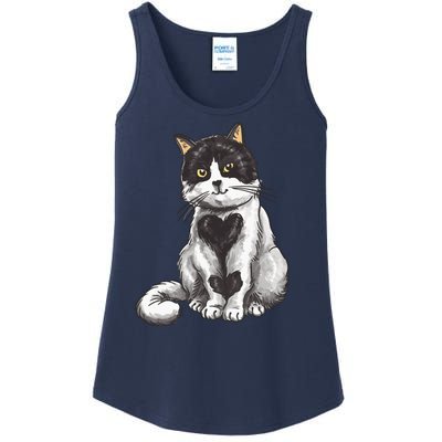 Cat Heart Cute Ladies Essential Tank