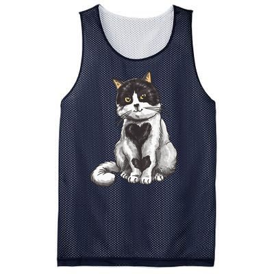 Cat Heart Cute Mesh Reversible Basketball Jersey Tank