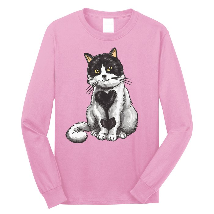 Cat Heart Cute Long Sleeve Shirt