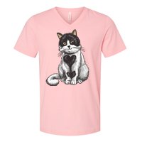 Cat Heart Cute V-Neck T-Shirt