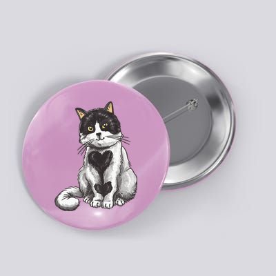 Cat Heart Cute Button