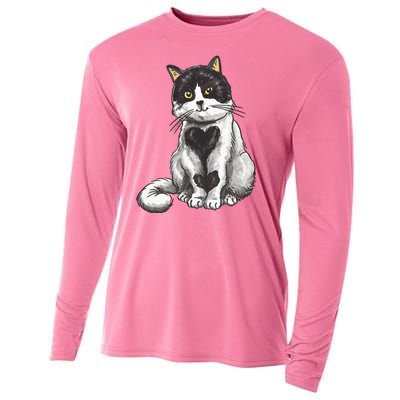 Cat Heart Cute Cooling Performance Long Sleeve Crew