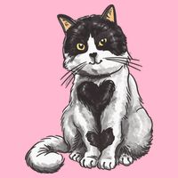 Cat Heart Cute Poster