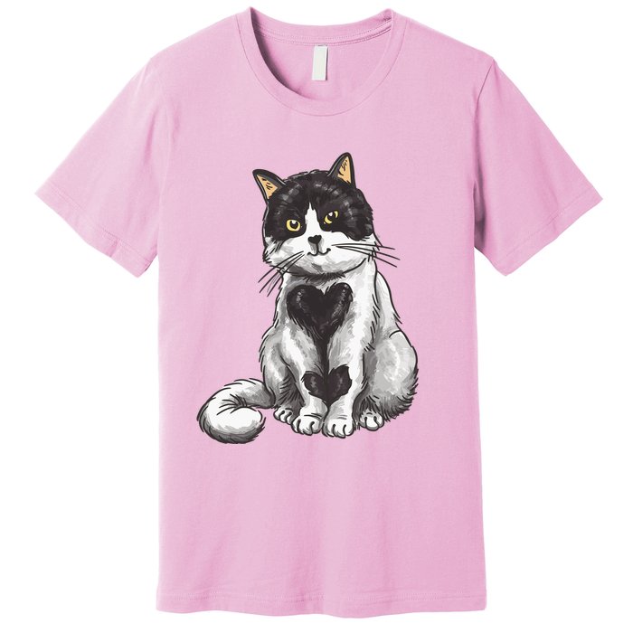 Cat Heart Cute Premium T-Shirt