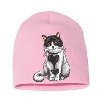 Cat Heart Cute Short Acrylic Beanie