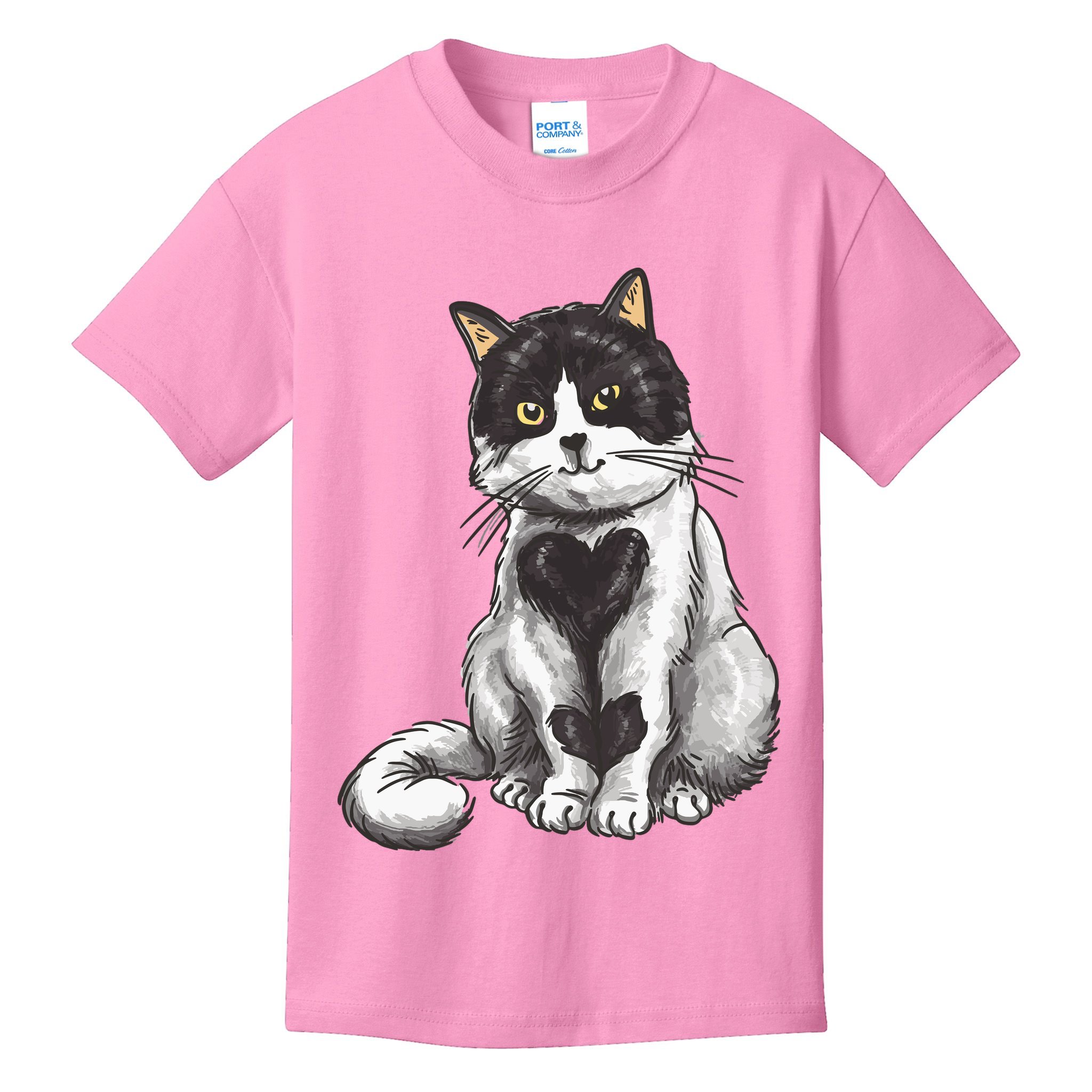 Cat Heart Cute Kids T-Shirt