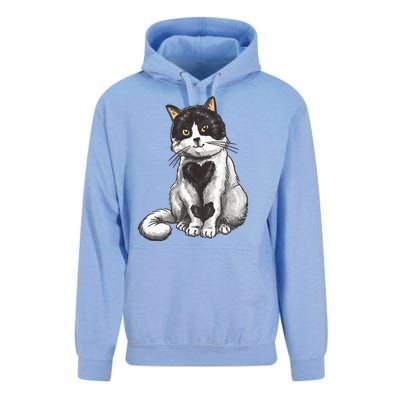 Cat Heart Cute Unisex Surf Hoodie