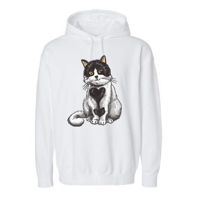 Cat Heart Cute Garment-Dyed Fleece Hoodie