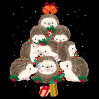 Cute Hedgehog Christmas Tree Funny Pajamas Xmas For Family City Backpack