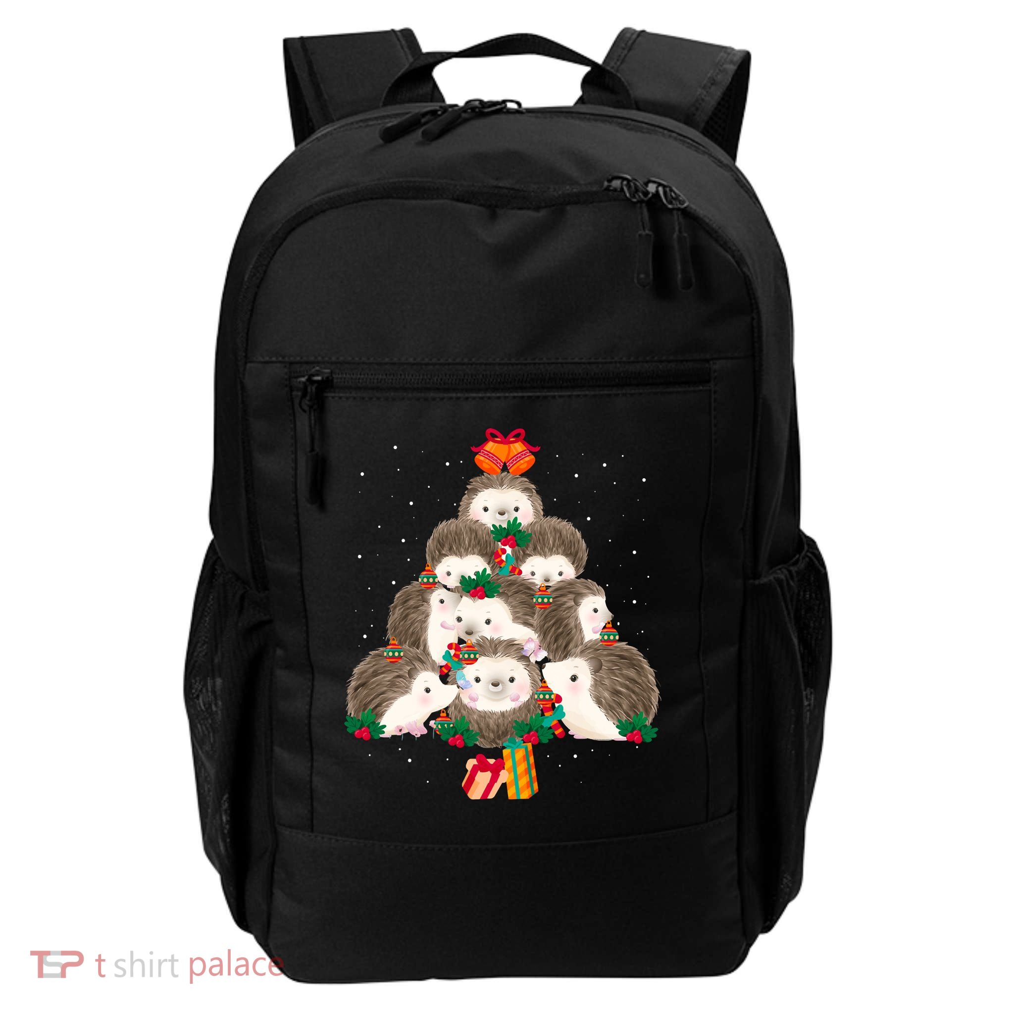 Cute Hedgehog Christmas Tree Funny Pajamas Xmas For Family Backpack