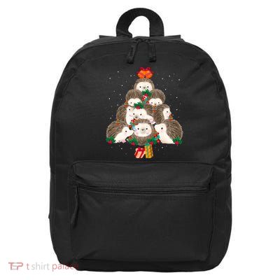 Cute Hedgehog Christmas Tree Funny Pajamas Xmas For Family 16 in Basic Backpack