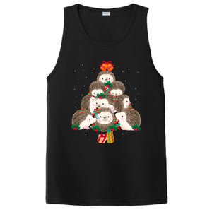 Cute Hedgehog Christmas Tree Funny Pajamas Xmas For Family PosiCharge Competitor Tank