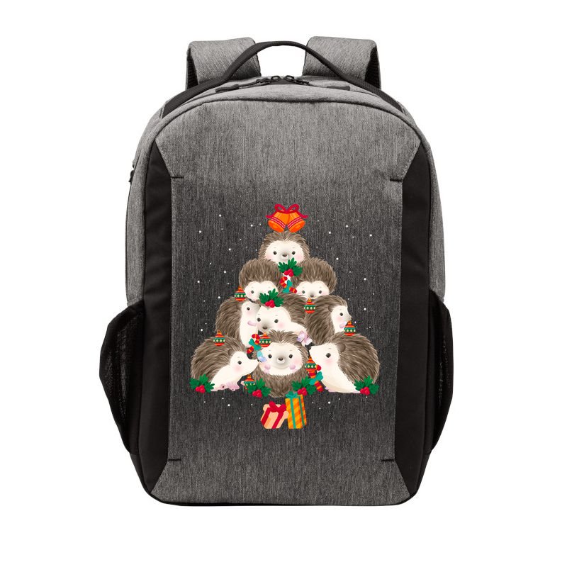 Cute Hedgehog Christmas Tree Funny Pajamas Xmas For Family Vector Backpack