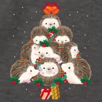 Cute Hedgehog Christmas Tree Funny Pajamas Xmas For Family Vector Backpack