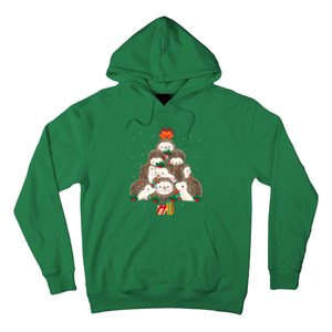 Cute Hedgehog Christmas Tree Funny Pajamas Xmas For Family Hoodie