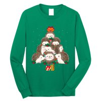 Cute Hedgehog Christmas Tree Funny Pajamas Xmas For Family Long Sleeve Shirt