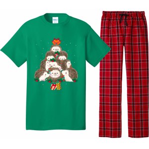 Cute Hedgehog Christmas Tree Funny Pajamas Xmas For Family Pajama Set