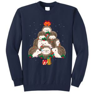 Cute Hedgehog Christmas Tree Funny Pajamas Xmas For Family Tall Sweatshirt