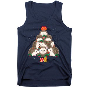 Cute Hedgehog Christmas Tree Funny Pajamas Xmas For Family Tank Top