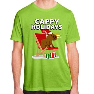 Cappy Holidays Christmas Capybara Funny Capybara Christmas Adult ChromaSoft Performance T-Shirt