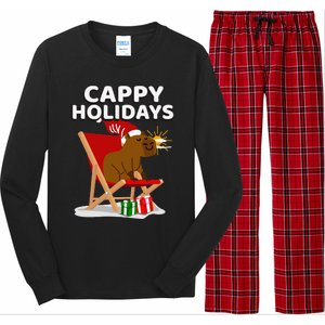 Cappy Holidays Christmas Capybara Funny Capybara Christmas Long Sleeve Pajama Set