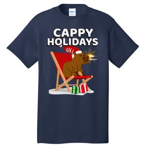 Cappy Holidays Christmas Capybara Funny Capybara Christmas Tall T-Shirt