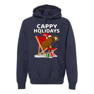 Cappy Holidays Christmas Capybara Funny Capybara Christmas Premium Hoodie