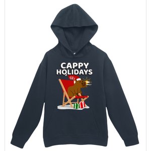 Cappy Holidays Christmas Capybara Funny Capybara Christmas Urban Pullover Hoodie