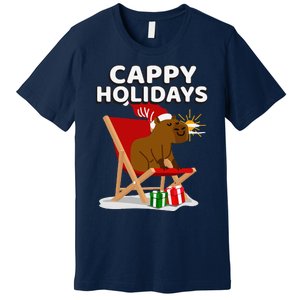 Cappy Holidays Christmas Capybara Funny Capybara Christmas Premium T-Shirt