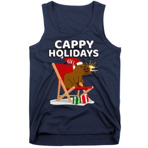 Cappy Holidays Christmas Capybara Funny Capybara Christmas Tank Top