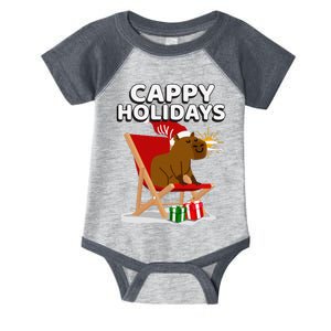 Cappy Holidays Christmas Capybara Funny Capybara Christmas Infant Baby Jersey Bodysuit