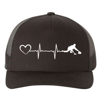 Curling Heartbeat Curling Ekg Heartline Curler Ice Curling Gift Yupoong Adult 5-Panel Trucker Hat