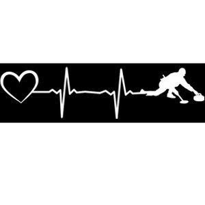 Curling Heartbeat Curling Ekg Heartline Curler Ice Curling Gift Bumper Sticker