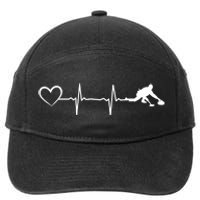 Curling Heartbeat Curling Ekg Heartline Curler Ice Curling Gift 7-Panel Snapback Hat