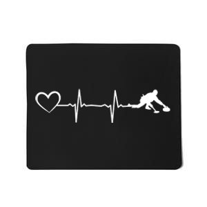 Curling Heartbeat Curling Ekg Heartline Curler Ice Curling Gift Mousepad