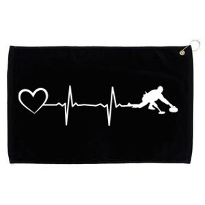 Curling Heartbeat Curling Ekg Heartline Curler Ice Curling Gift Grommeted Golf Towel