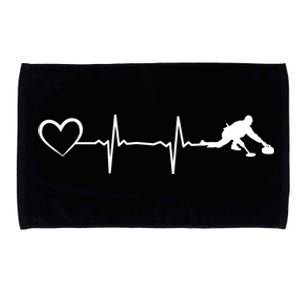 Curling Heartbeat Curling Ekg Heartline Curler Ice Curling Gift Microfiber Hand Towel