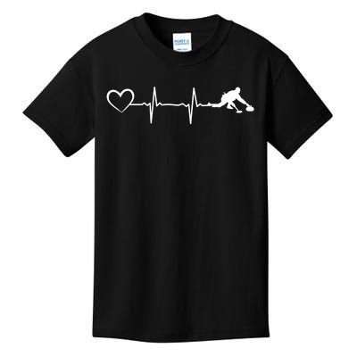 Curling Heartbeat Curling Ekg Heartline Curler Ice Curling Gift Kids T-Shirt