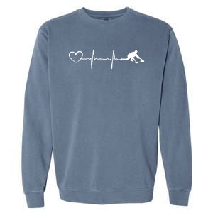 Curling Heartbeat Curling Ekg Heartline Curler Ice Curling Gift Garment-Dyed Sweatshirt