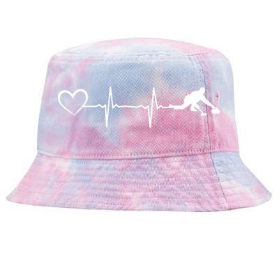 Curling Heartbeat Curling Ekg Heartline Curler Ice Curling Gift Tie-Dyed Bucket Hat