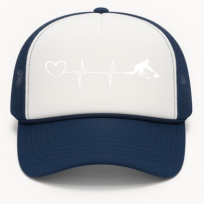 Curling Heartbeat Curling Ekg Heartline Curler Ice Curling Gift Trucker Hat