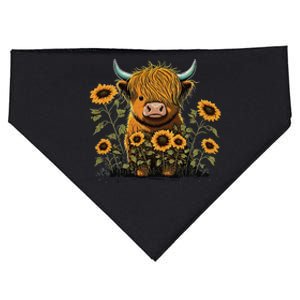 Cute Highland Cattle Cow Funny Highland Cow USA-Made Doggie Bandana