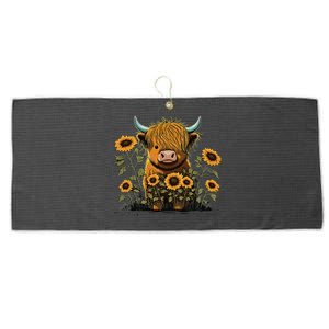 Cute Highland Cattle Cow Funny Highland Cow Large Microfiber Waffle Golf Towel