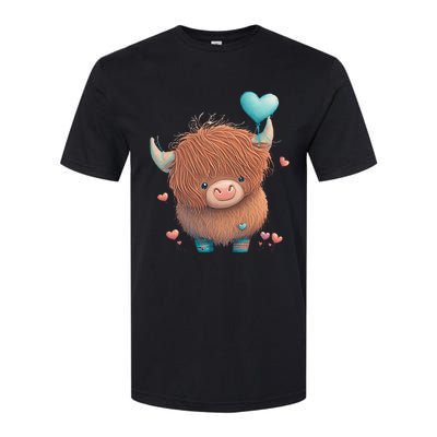 Cute Highland Cow Valentine's Day Farm Cow Lover Valentine Softstyle® CVC T-Shirt